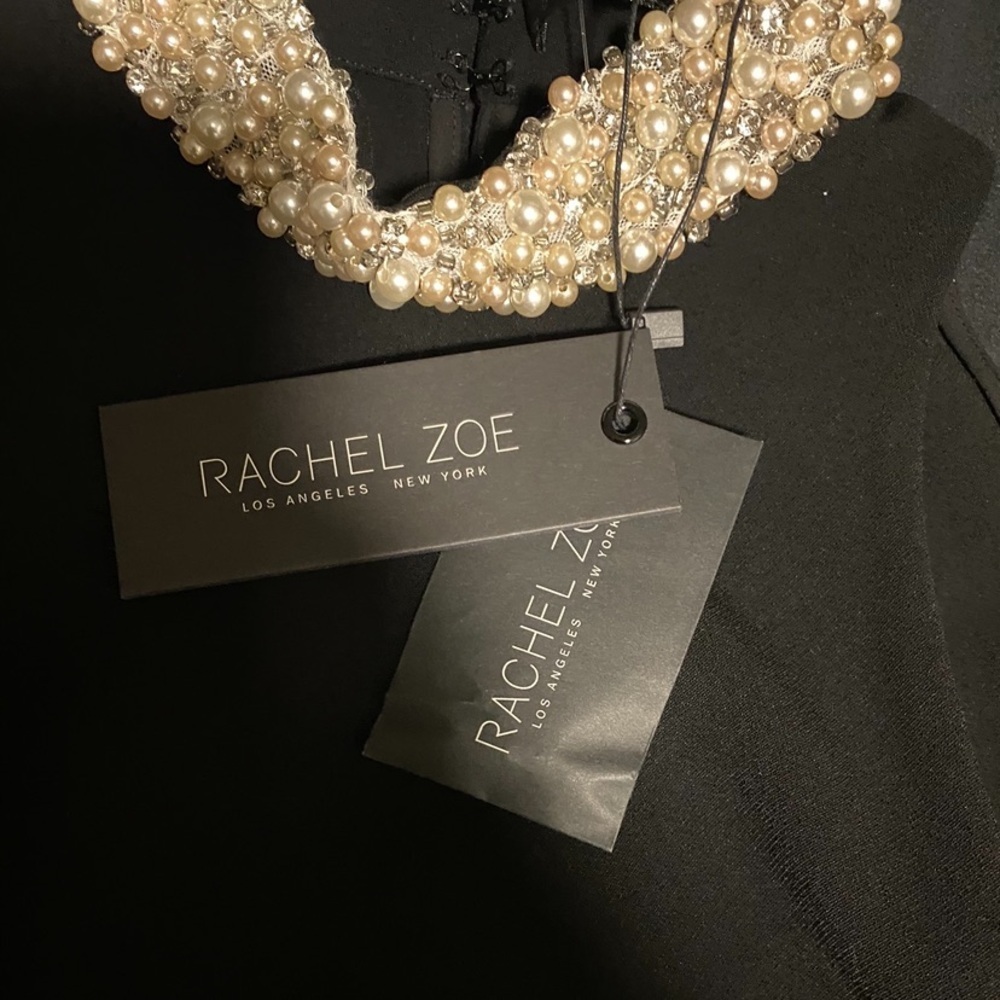 NWT Rachel Zoe Bixley Cold Shoulder Embellished Collar Dress in Black - Size 0 - Picture 6 of 8